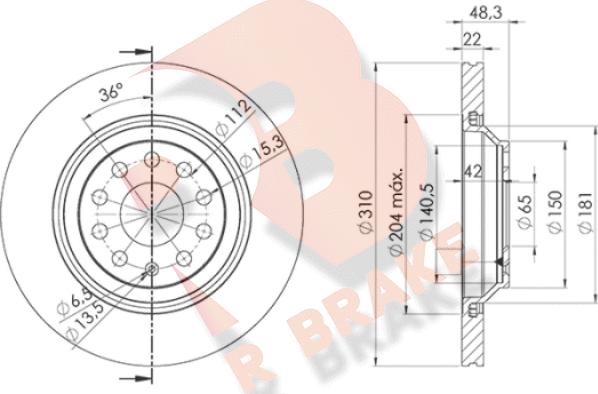 R Brake 78RBD24082 - Bremžu diski ps1.lv