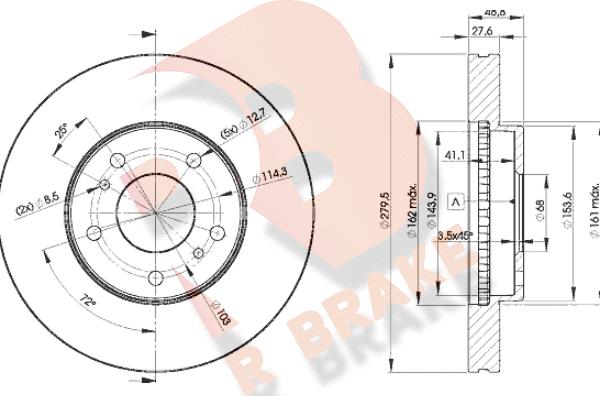 R Brake 78RBD24103 - Bremžu diski ps1.lv