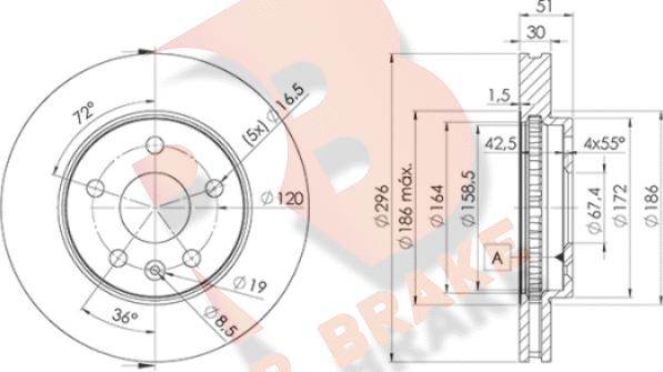 R Brake 78RBD24116 - Bremžu diski ps1.lv