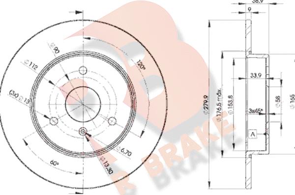 R Brake 78RBD24341 - Bremžu diski ps1.lv