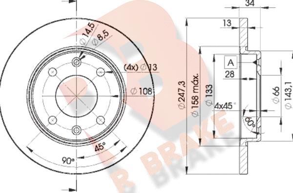 R Brake 78RBD24298 - Bremžu diski ps1.lv