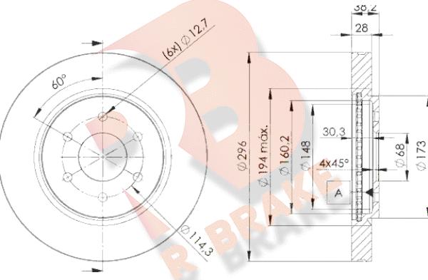 R Brake 78RBD24200 - Bremžu diski ps1.lv