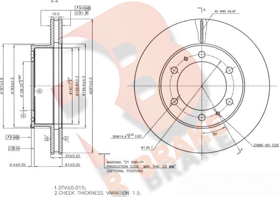 R Brake 78RBD24211 - Bremžu diski ps1.lv