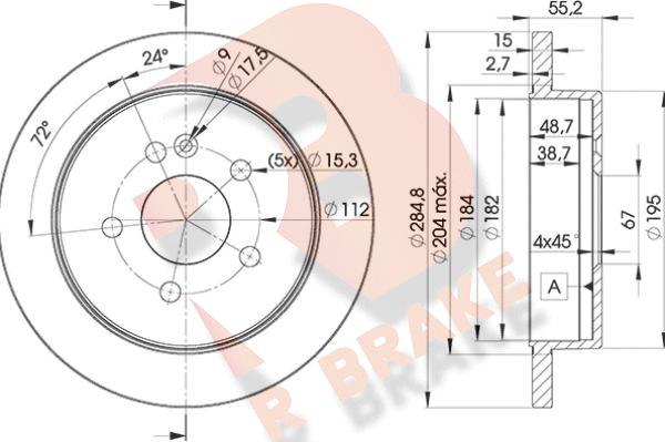 R Brake 78RBD24230 - Bremžu diski ps1.lv