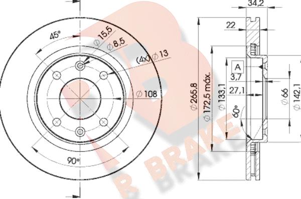 R Brake 78RBD24750 - Bremžu diski ps1.lv