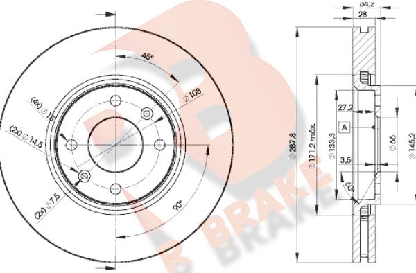 R Brake 78RBD24753 - Bremžu diski ps1.lv