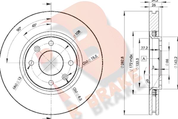 R Brake 78RBD24752 - Bremžu diski ps1.lv