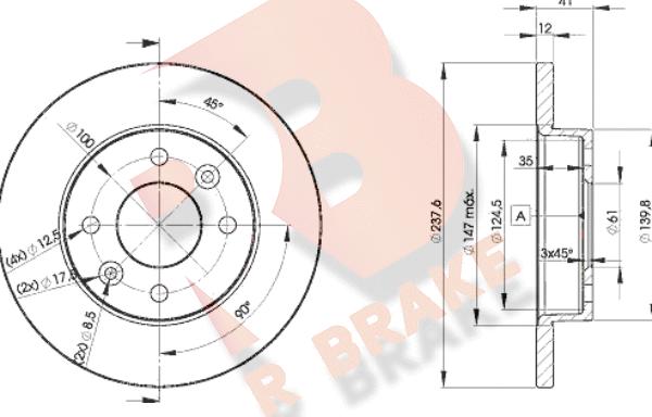 R Brake 78RBD24705 - Bremžu diski ps1.lv