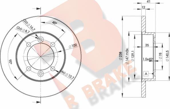 R Brake 78RBD24706 - Bremžu diski ps1.lv