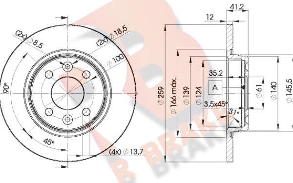 R Brake 78RBD24707 - Bremžu diski ps1.lv