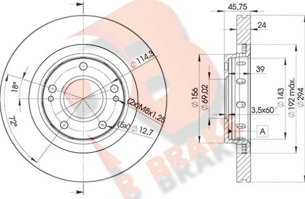 R Brake 78RBD25924 - Bremžu diski ps1.lv