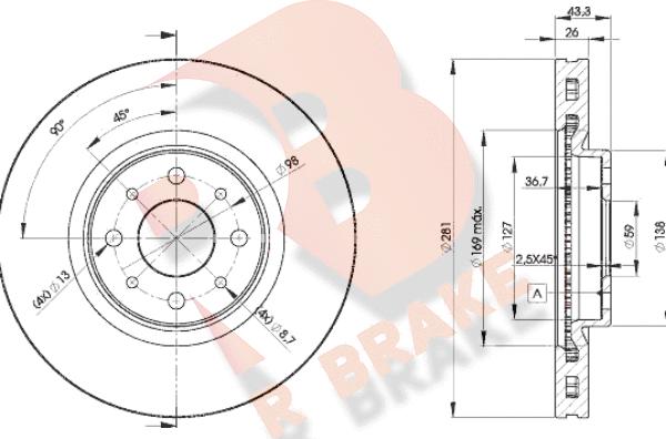 R Brake 78RBD25546 - Bremžu diski ps1.lv