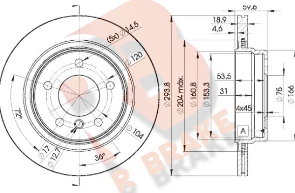 R Brake 78RBD25563 - Bremžu diski ps1.lv