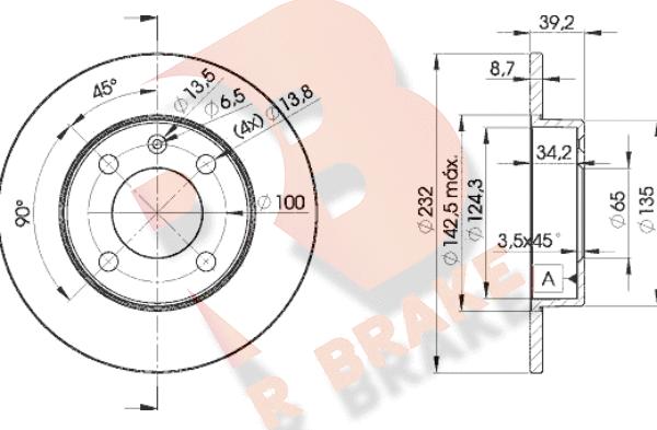 R Brake 78RBD25608 - Bremžu diski ps1.lv