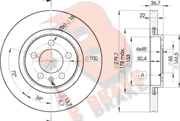 R Brake 78RBD25603 - Bremžu diski ps1.lv