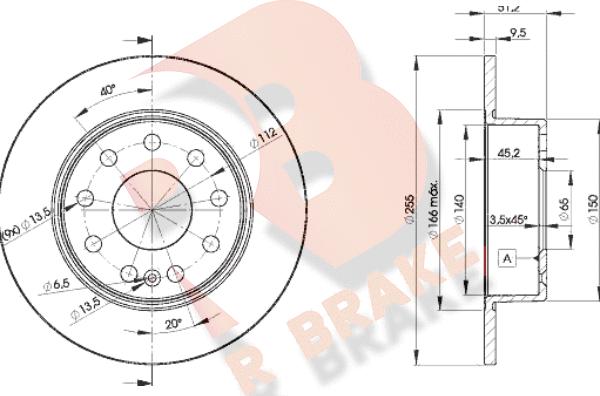 R Brake 78RBD25616 - Bremžu diski ps1.lv