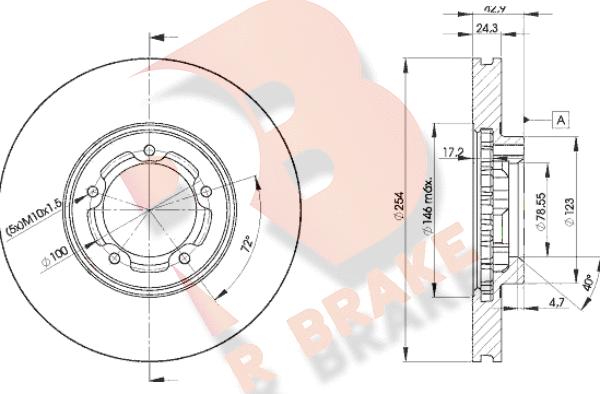 R Brake 78RBD25610 - Bremžu diski ps1.lv