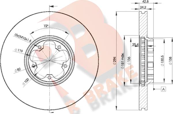 R Brake 78RBD25613 - Bremžu diski ps1.lv