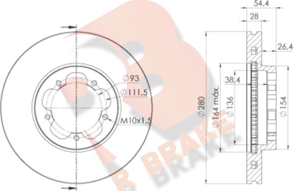 R Brake 78RBD25632 - Bremžu diski ps1.lv