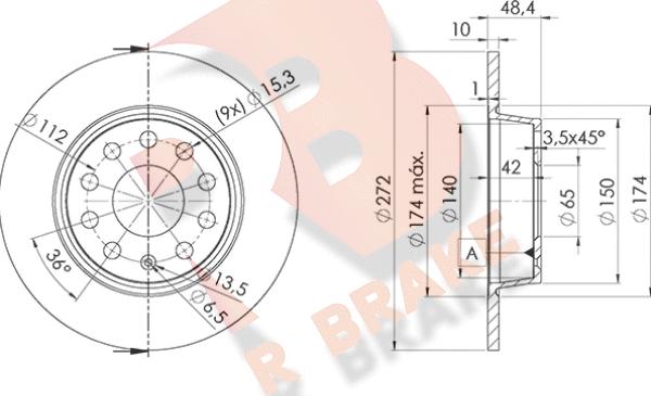 R Brake 78RBD25637 - Bremžu diski ps1.lv