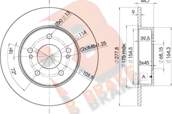 R Brake 78RBD25059 - Bremžu diski ps1.lv