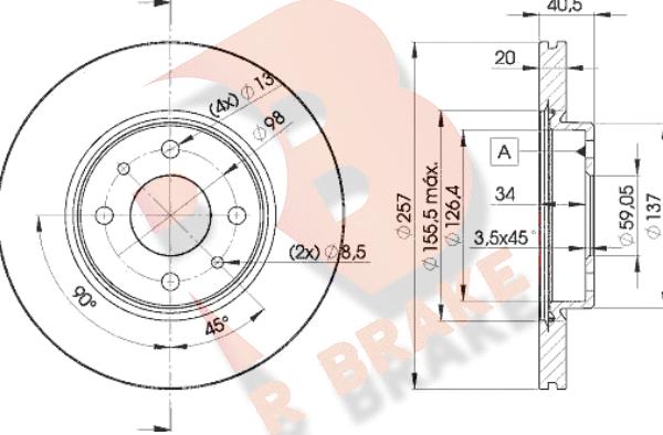 R Brake 78RBD25056 - Bremžu diski ps1.lv