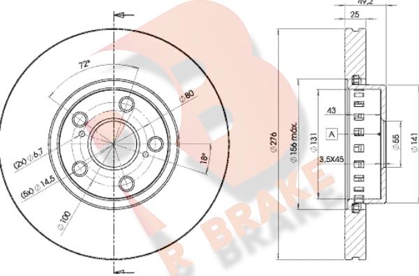 R Brake 78RBD25060 - Bremžu diski ps1.lv