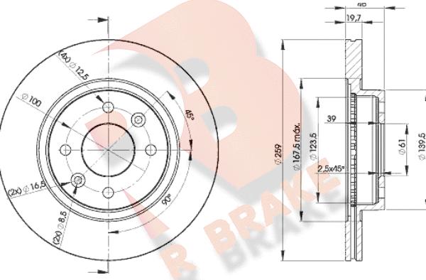 R Brake 78RBD25081 - Bremžu diski ps1.lv