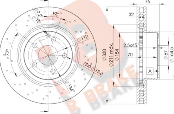 R Brake 78RBD25038 - Bremžu diski ps1.lv