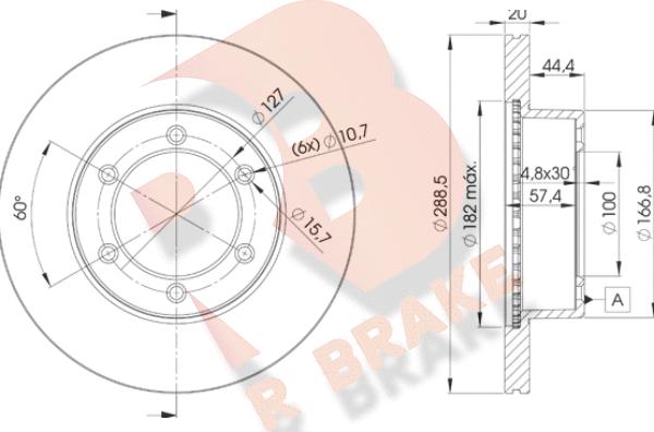 R Brake 78RBD25190 - Bremžu diski ps1.lv