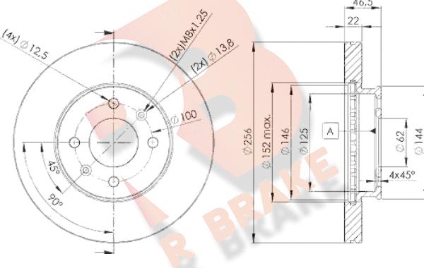 R Brake 78RBD25101 - Bremžu diski ps1.lv