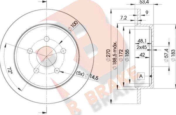 R Brake 78RBD25114 - Bremžu diski ps1.lv