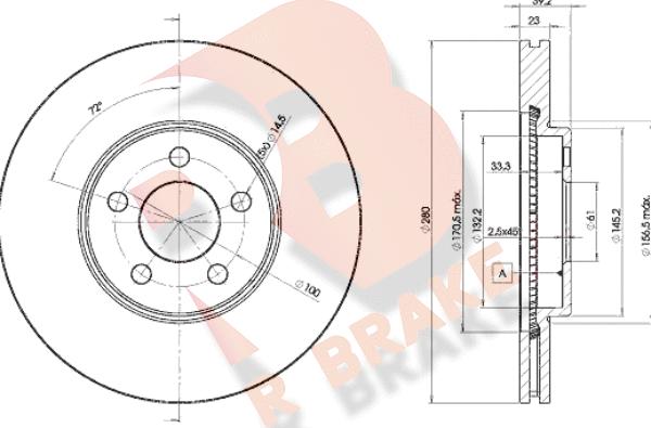 R Brake 78RBD25300 - Bremžu diski ps1.lv