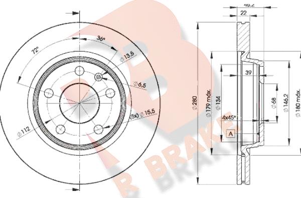 R Brake 78RBD25301 - Bremžu diski ps1.lv