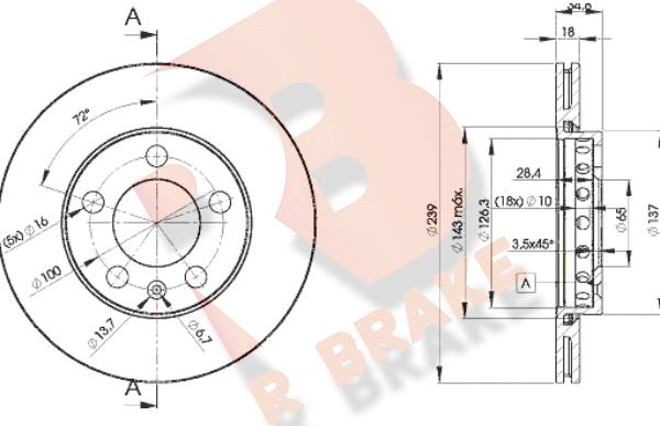 R Brake 78RBD25308 - Bremžu diski ps1.lv