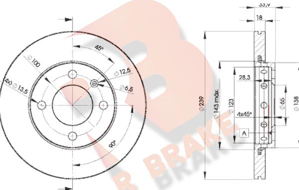 R Brake 78RBD25303 - Bremžu diski ps1.lv