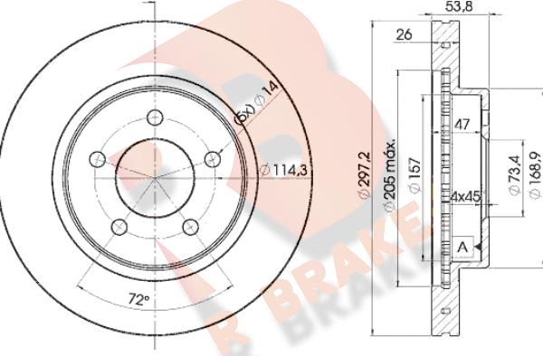 R Brake 78RBD25386 - Bremžu diski ps1.lv