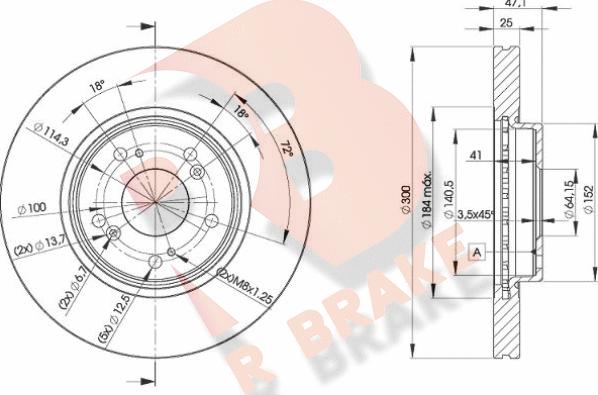 R Brake 78RBD25251 - Bremžu diski ps1.lv