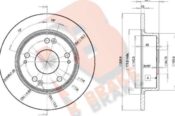 R Brake 78RBD25252 - Bremžu diski ps1.lv