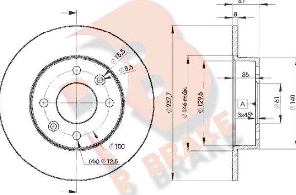 R Brake 78RBD26947 - Bremžu diski ps1.lv