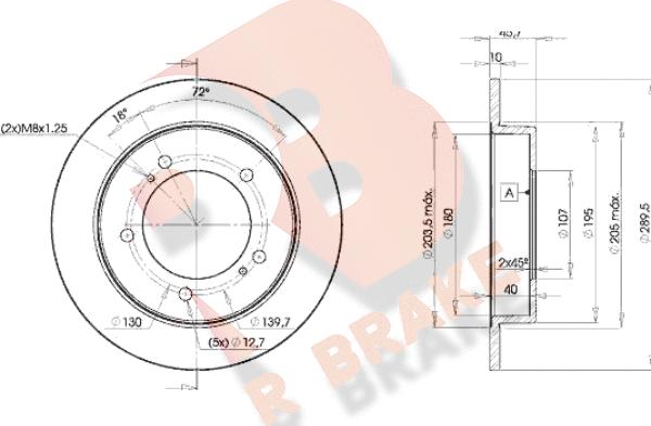 R Brake 78RBD26970 - Bremžu diski ps1.lv