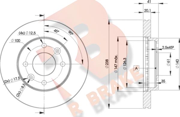 R Brake 78RBD26572 - Bremžu diski ps1.lv