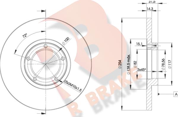 R Brake 78RBD26055 - Bremžu diski ps1.lv