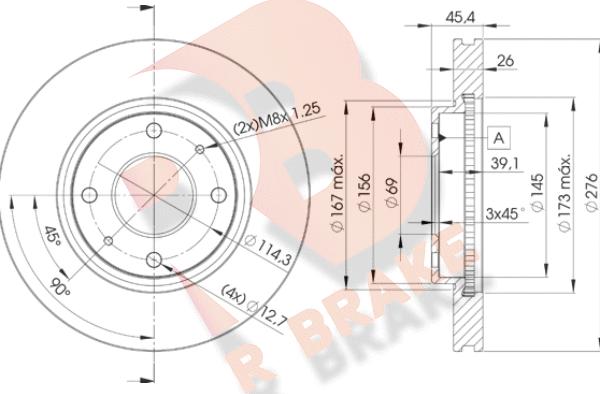 R Brake 78RBD26070 - Bremžu diski ps1.lv