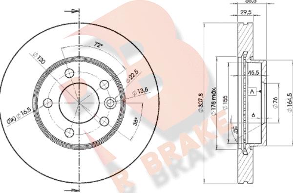 R Brake 78RBD26153 - Bremžu diski ps1.lv