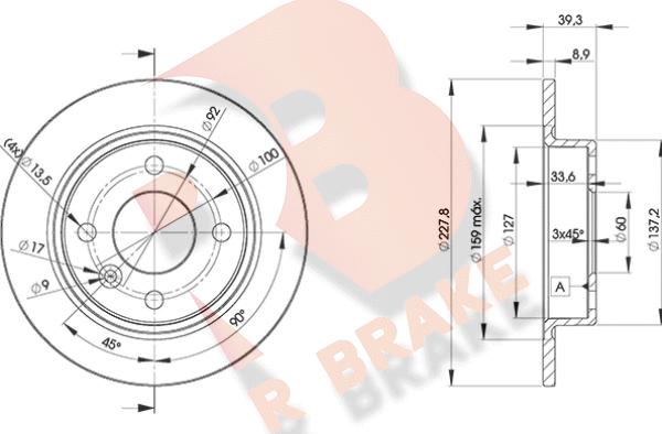 R Brake 78RBD26165 - Bremžu diski ps1.lv