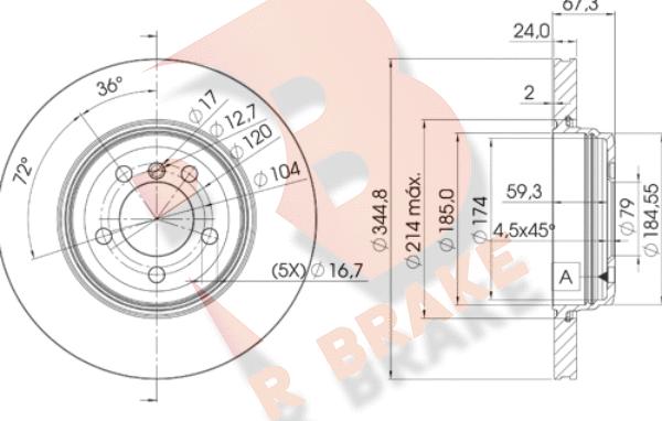 R Brake 78RBD26129 - Bremžu diski ps1.lv