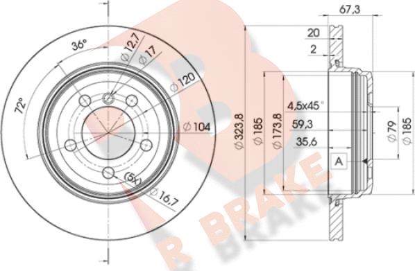 R Brake 78RBD26127 - Bremžu diski ps1.lv