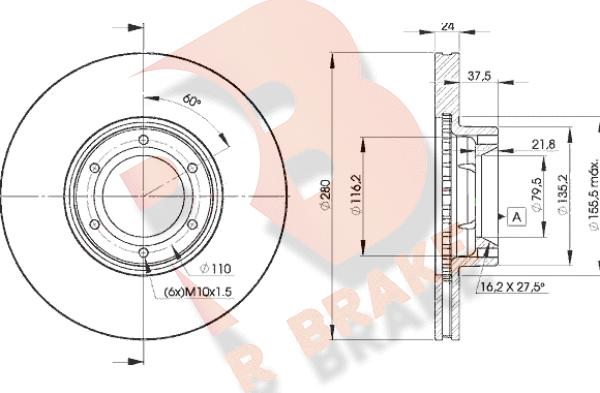 R Brake 78RBD26847 - Bremžu diski ps1.lv