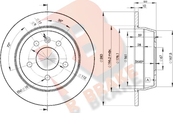 R Brake 78RBD26381 - Bremžu diski ps1.lv